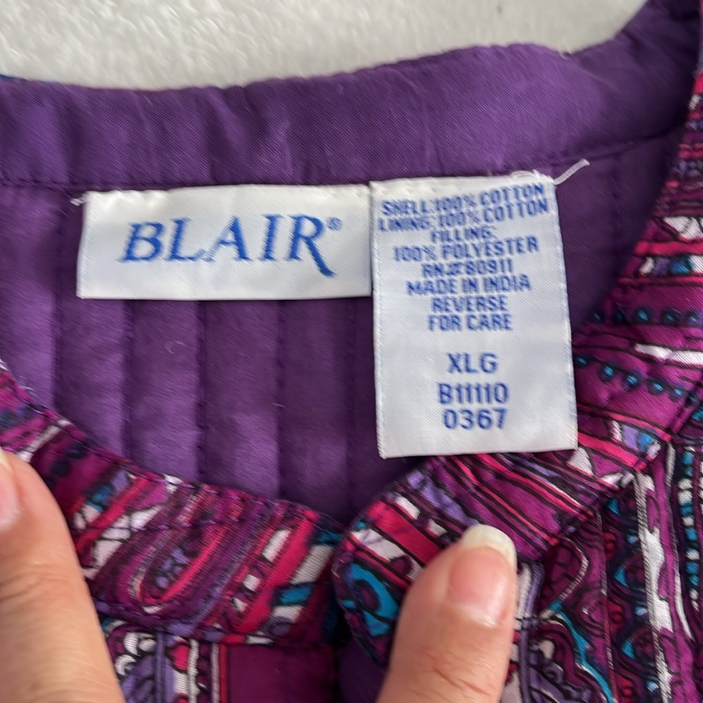 Vintage Blair Women’s Quilted Reversible Purple Jacket XL - Picture 6 of 13